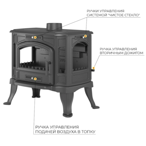 Печь-камин Везувий KZ-14SР Антрацит