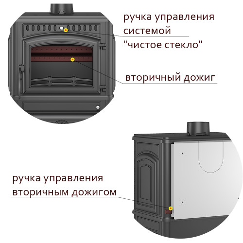 Печь-камин Везувий LV-12 S "Антрацит"