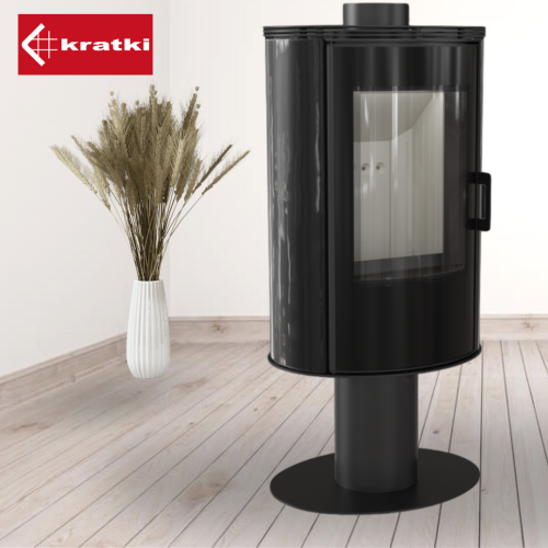 Печь-камин Kratki Koza/AB/S/NO/GLASS/Kafel/Czarny