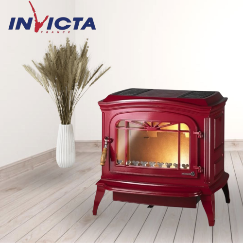 Печь-камин Invicta Bradford красная эмаль