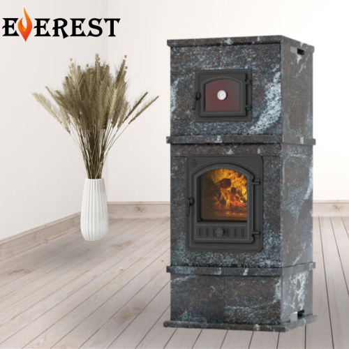 Печь - камин EVEREST с духовкой Амфиболит