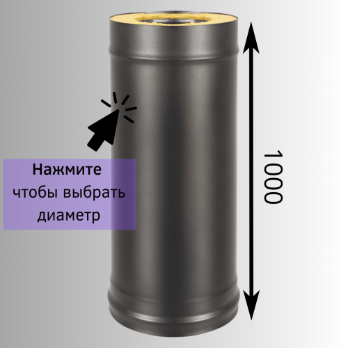 Сэндвич-труба Везувий BLACK 1 метр из нержавейки