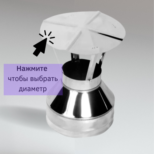 Зонт-оголовок для сэндвич дымоxода