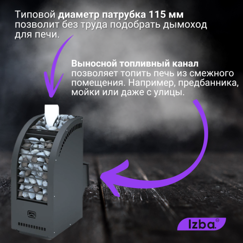 Дровяная печь для бани Теплодар Каскад-18 ЛП (2018)