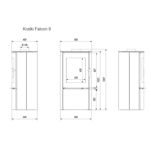 Печь камин Kratki Falcon 9