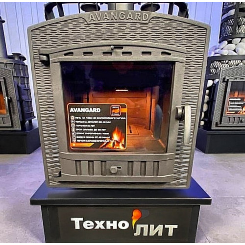 Чугунная печь для бани Гефест AVANGARD ЗК 40 (П2) Ураган в сетке Тюльпан