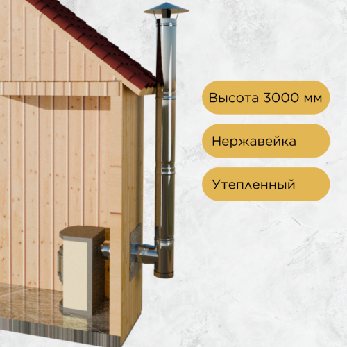 Дымоход для камина №72 высота 3000 мм