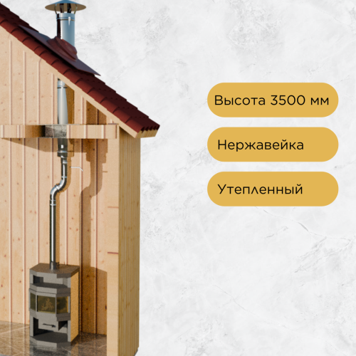 Дымоход для камина №75 высота 3500 мм